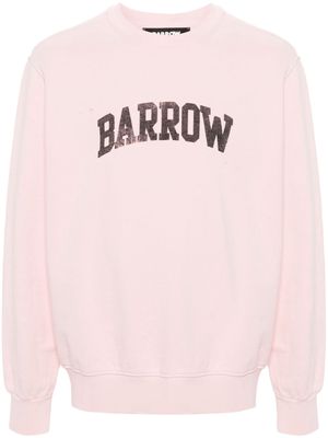 BARROW logo-print distressed sweatshirt - Pink