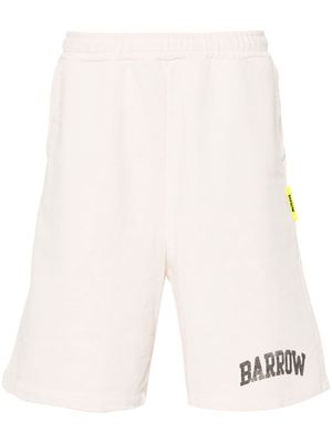BARROW logo-print distressed track shorts - Neutrals