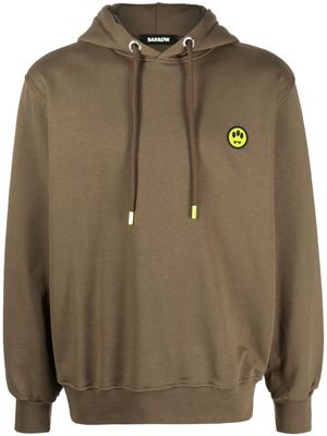BARROW logo-print jersey hoodie - Brown
