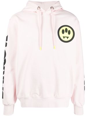 BARROW logo-print long-sleeve cotton hoodie - Pink