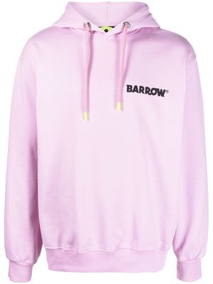 BARROW logo-print long-sleeve hoodie - Pink
