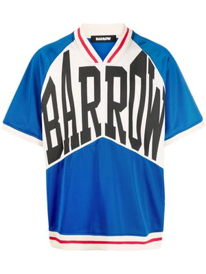 BARROW logo-print V-neck T-shirt - Blue