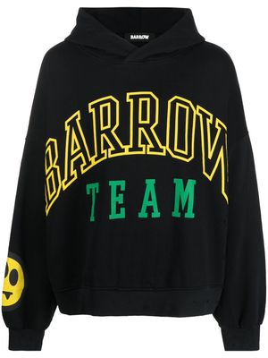 BARROW logo-stamp cotton hoodie - Black