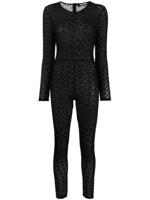 BARROW monogram-print jumpsuit - Black