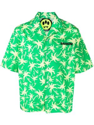 BARROW palm tree-print cotton shirt - Green