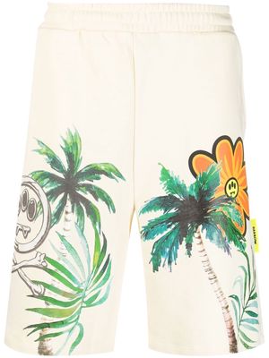 BARROW palm tree-print cotton shorts - Neutrals