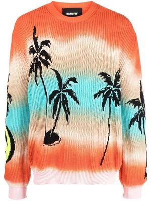 BARROW palm-tree print knit jumper - Orange