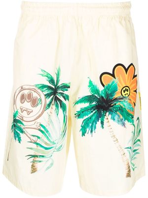 BARROW palm tree-print track shorts - Neutrals