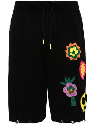 BARROW patch-detail cotton shorts - Black