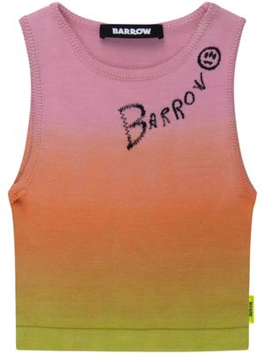 BARROW rainbow knitted crop top - Pink