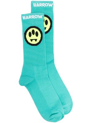 BARROW ribbed intarsia-knit logo socks - Green