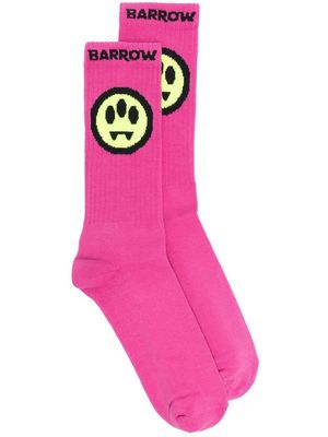 BARROW ribbed intarsia-knit logo socks - Pink