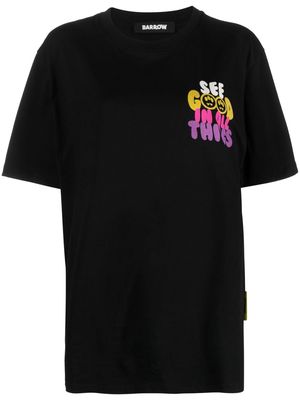 BARROW slogan-print cotton T-shirt - Black
