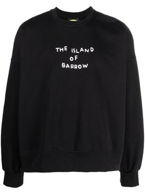 BARROW slogan-print crew neck sweatshirt - Black