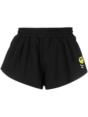 BARROW slogan-print track shorts - Black
