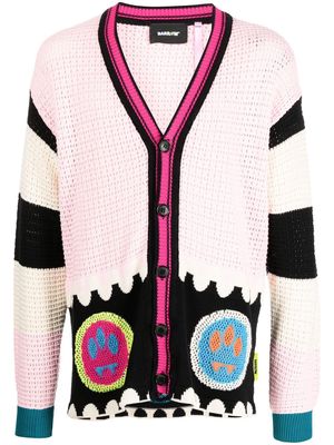 BARROW smiley panelled-knit cardigan - Pink