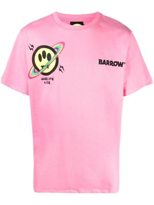 BARROW smiley print T-shirt - Pink