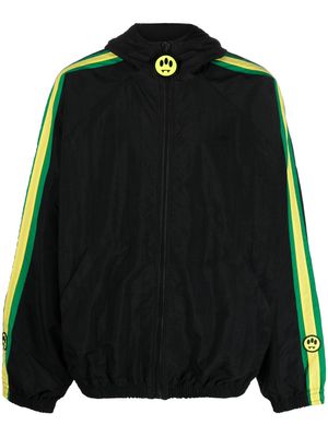BARROW stripe-detailing zip-up hooded jacket - Black
