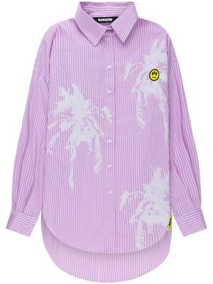 BARROW striped button-up shirt - Purple