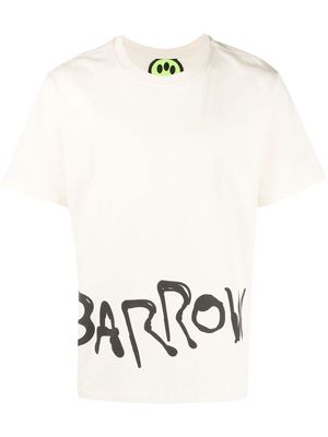 BARROW Teddy-Bear motif logo-print T-shirt - Neutrals