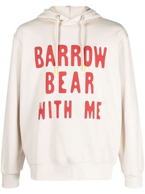 BARROW teddy bear-print cotton hoodie - Brown