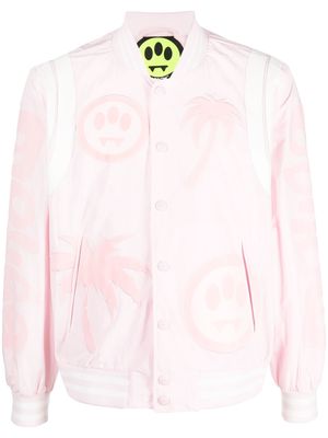 BARROW tonal-appliqué varsity jacket - Pink