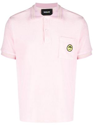 BARROW towelling-finish logo-print polo shirt - Pink