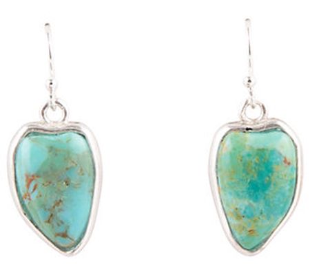 Barse Artisan Crafted Abstract Turquoise Dangle Earrings