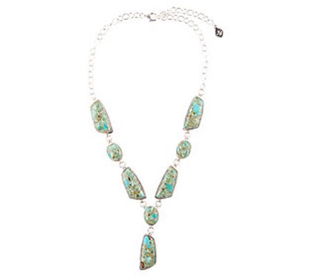 Barse Artisan Crafted Abstract Turquoise Statem ent Necklace