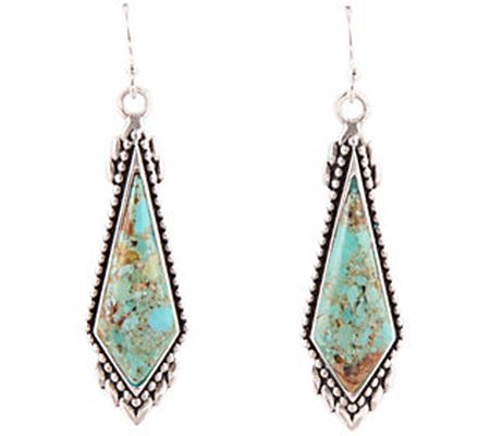 Barse Artisan Crafted Composite Turquoise Dangl Earrings