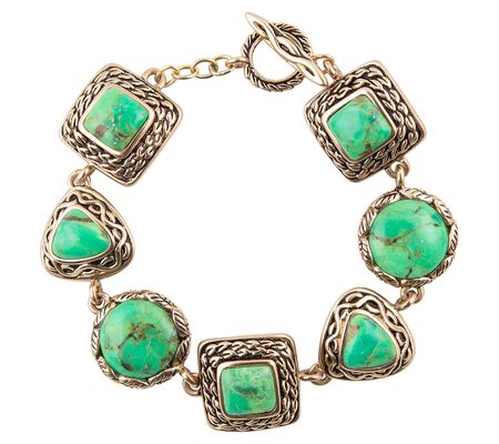 Barse Artisan Crafted Dyed Lime Turquoise Braceet