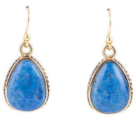 Barse Artisan-Crafted Lapis Teardrop Earrings
