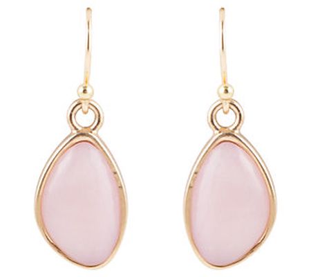 Barse Artisan Crafted Pink Opal Dangle Earrings