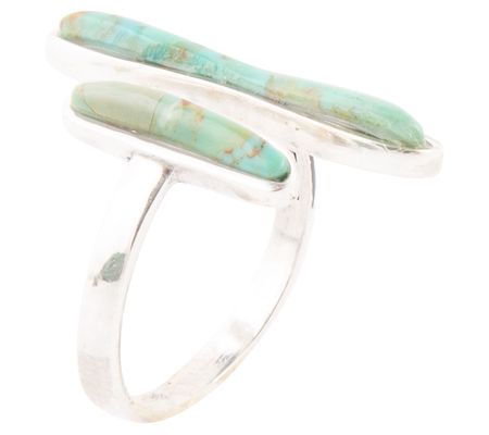 Barse Artisan Crafted Sterling Abstract Turquoi se Cuff Ring