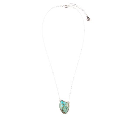 Barse Artisan Crafted Sterling Abstract Turquoi se Necklace