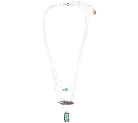 Barse Artisan Crafted Sterling Layered Turquois e Necklace