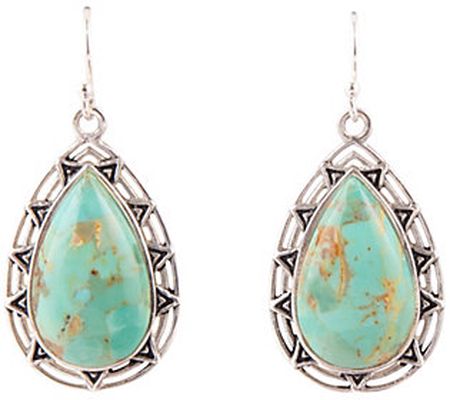 Barse Artisan Crafted Sterling Silver Turquoise Drop Earrings