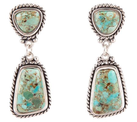 Barse Artisan Crafted Sterling Turquoise Statem ent Earrings
