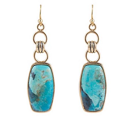 Barse Artisan-Crafted Turquoise Dangle Earrings