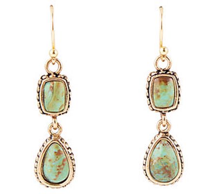 Barse Artisan Crafted Turquoise Linear Earrings