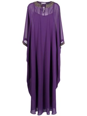 Baruni bead-embellished maxi kaftan dress - Purple