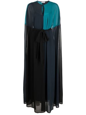 Baruni colour-block cape-style maxi dress - Black