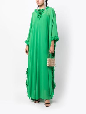 Baruni Fern ruffled kaftan maxi dress - Green