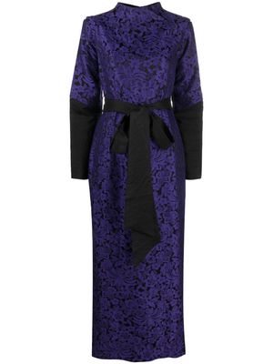 Baruni jacquard belted maxi dress - Purple