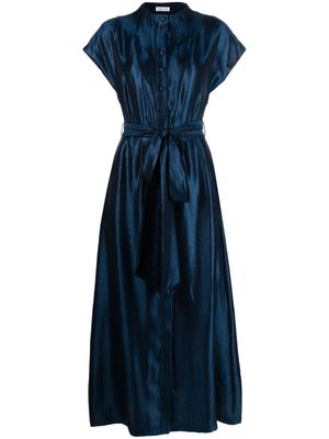 Baruni lamé-effect belted maxi dress - Blue
