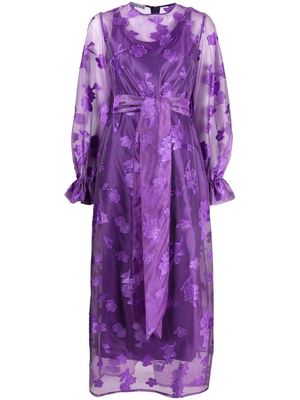 Baruni Lena floral-embroidered maxi dress - Purple