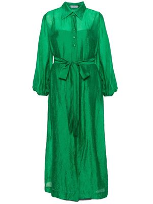 Baruni Lobelia crinkled shirtdress - Green