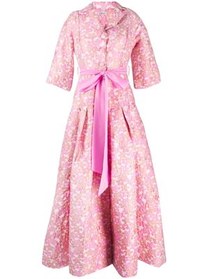 Baruni Loretta floral-print gown dress - Pink