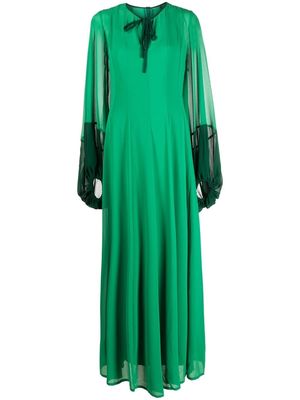 Baruni tie-fastening draped maxi dress - Green