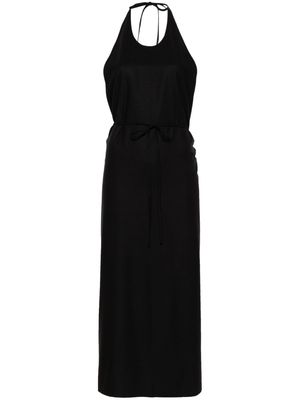 Baserange Apron silk wrap dress - Black